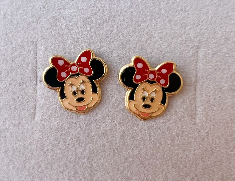 Arete minnie Mouse roja 10k