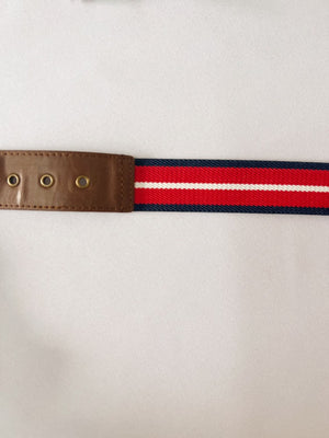 Cinturón elástico rojo con blanco